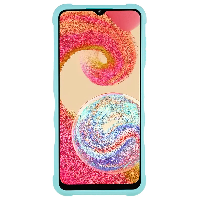 For Samsung Galaxy A04e 4G / F04 4G / M04 4G Non-slip Grip PC+TPU Phone Case Ring Holder Kickstand Protective Cover - Mint Green