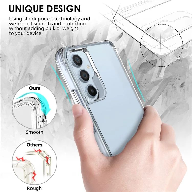 Pour Samsung Galaxy A54 5G Crystal Clear PC+TPU Cover Drop-proof Anti-scratch Protective Phone Case