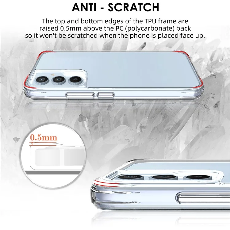 Pour Samsung Galaxy A54 5G Crystal Clear PC+TPU Cover Drop-proof Anti-scratch Protective Phone Case