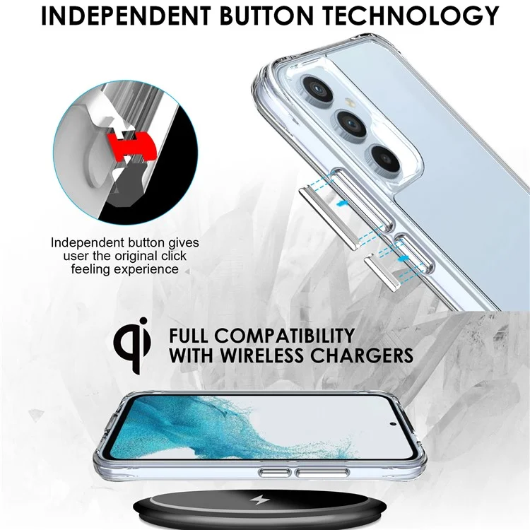 Pour Samsung Galaxy A54 5G Crystal Clear PC+TPU Cover Drop-proof Anti-scratch Protective Phone Case