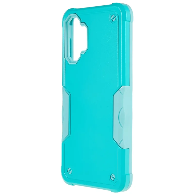 For Samsung Galaxy A04e 4G / F04 4G / M04 4G Shockproof TPU Hard PC Dropproof Shell Anti-Slip Comfortable Grip Defender Phone Case - Mint Green