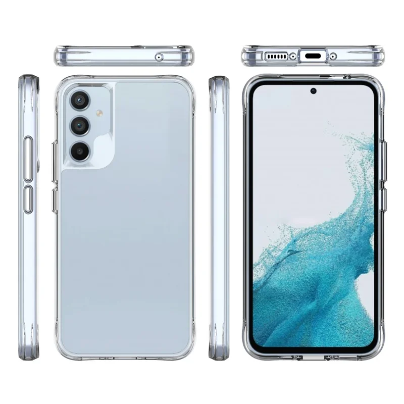 For Samsung Galaxy A34 5G Crystal Clear Drop-proof Cell Phone Case Protector Hard PC Soft TPU Hybrid Cover