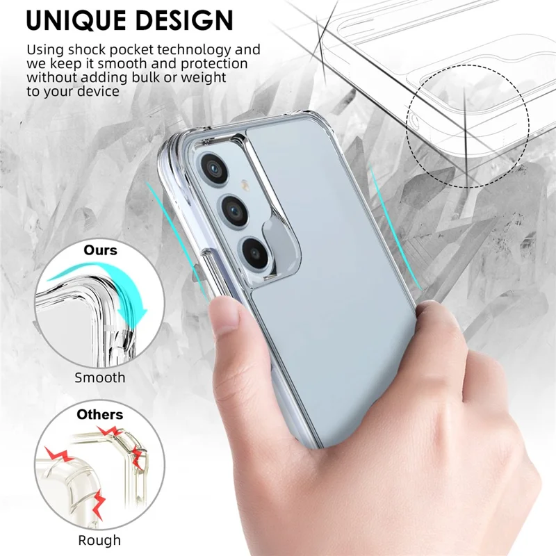 For Samsung Galaxy A34 5G Crystal Clear Drop-proof Cell Phone Case Protector Hard PC Soft TPU Hybrid Cover