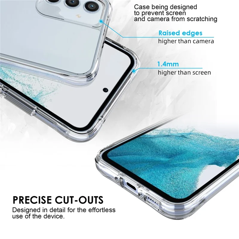For Samsung Galaxy A34 5G Crystal Clear Drop-proof Cell Phone Case Protector Hard PC Soft TPU Hybrid Cover