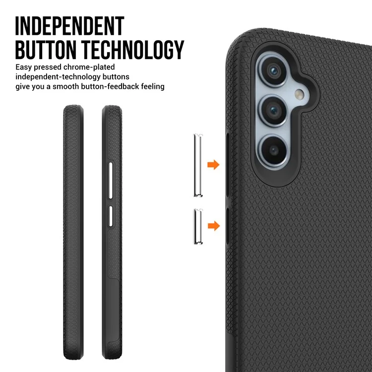 Para Samsung Galaxy A34 5G TPU+PC Híbrido Caso Protetor Carcaça, Triângulo Militar Grau à prova de queda Capa Traseira - Preto