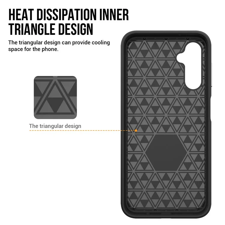 TPU+PC-Hülle für Samsung Galaxy A14 5G / A14 4G Hybrid-Schale, dreieckige militärische Schutzklasse stoßsichere Rückenschale - Schwarz