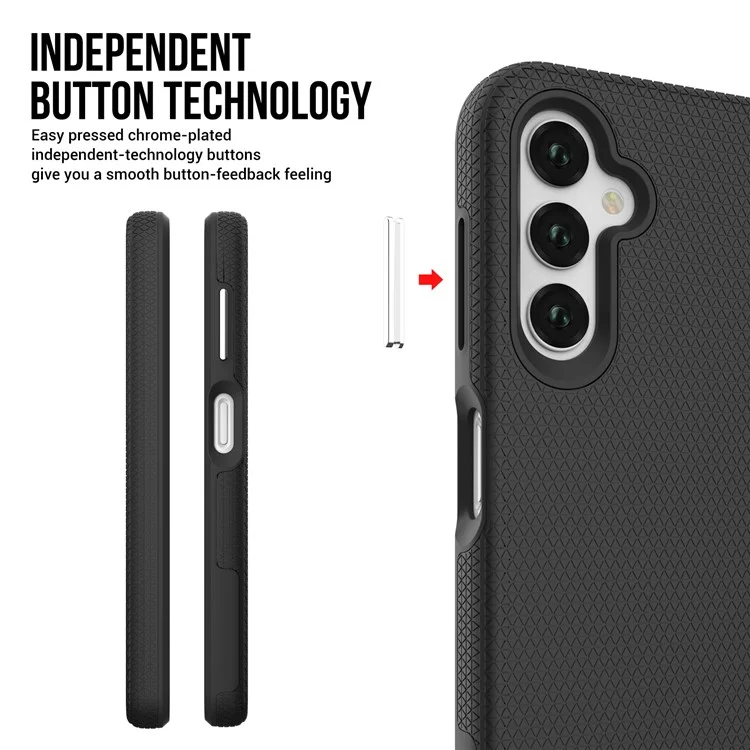 TPU+PC-Hülle für Samsung Galaxy A14 5G / A14 4G Hybrid-Schale, dreieckige militärische Schutzklasse stoßsichere Rückenschale - Schwarz