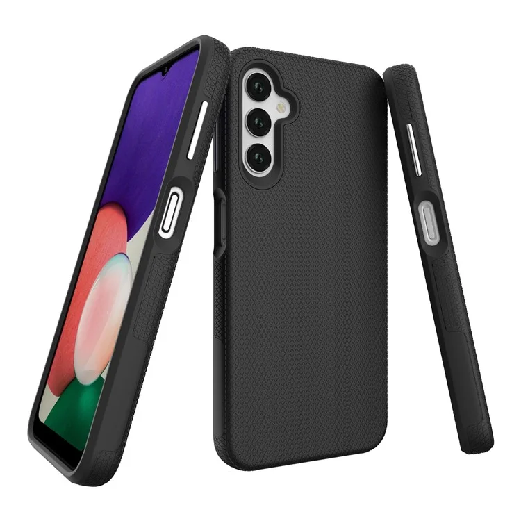 TPU+PC-Hülle für Samsung Galaxy A14 5G / A14 4G Hybrid-Schale, dreieckige militärische Schutzklasse stoßsichere Rückenschale - Schwarz