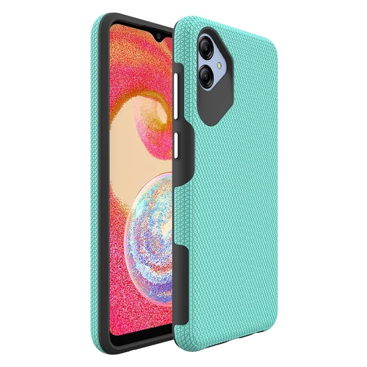 Anti-fall Phone Back Cover Für Samsung Galaxy A04e 4G / F04 4G / M04 4G , Dreieck Wärmeableitung Soft TPU+ Hard PC Smartphone Hülle - Minzgrün