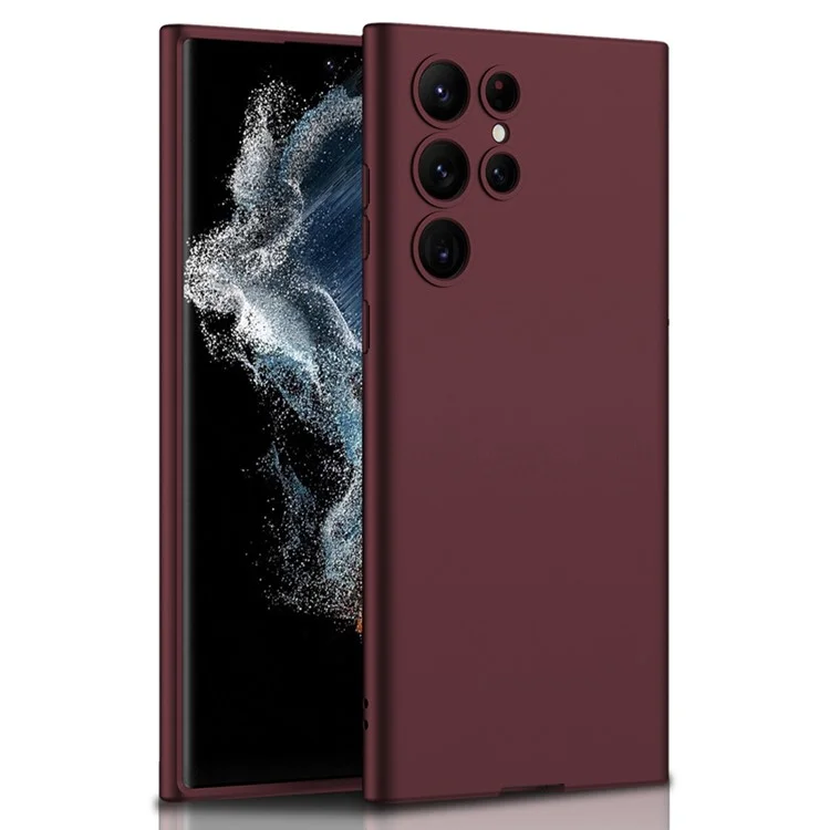 GKK For Samsung Galaxy S23 Ultra Anti-drop Hard PC Phone Case Skin-touch Feeling Slim Cell Phone Back Cover - Wine Red