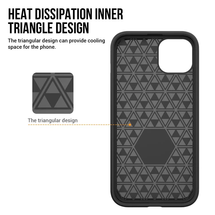 Anti-scratch Phone Case For iPhone 14 / 13 Triangle Heat Dissipation TPU+PC Military Grade Drop-proof Back Cover - Mint Green
