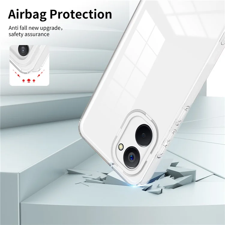 Для Realme 10 4G Ударопрочный 3-в-1 прозрачный чехол для телефона TPU Backplate + PC Frame + PC Camera Ring Phone Hybrid Case - Белый