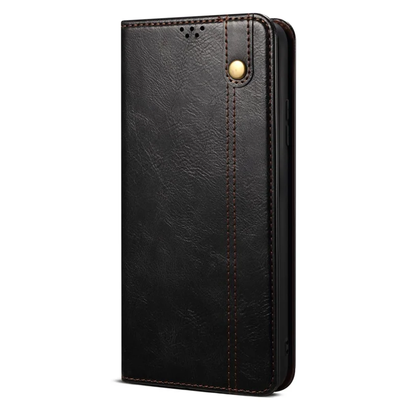 Magnetische selbstansaugende Handyhülle für Xiaomi Poco F5 Pro 5G / Redmi K60 Pro 5G / K60 5G Waxy Crazy Horse Textur Standfuß Geldbörse Schutzhülle aus PU-Leder, schwarz