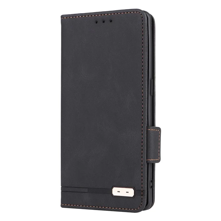 Bump Proof Phone Cover for Oppo Reno9 Pro+ 5G, Hardware Decor Dual Magnetic Clasp Wallet Stand PU Leather Phone Case - Black