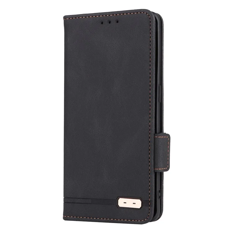 Kratzsichere Handyhülle für Oppo Reno9 5G / Reno9 Pro 5G, Hardware-Dekor, Doppel-Magnetverschluss, Brieftasche, Freihändeständer, PU-Leder-Handyhülle - Schwarz