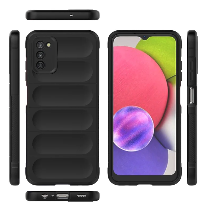Гибкий чехол из ТПУ для Samsung Galaxy A03s (164,2 мм), прочная задняя панель, устойчивый к царапинам, темно-синий