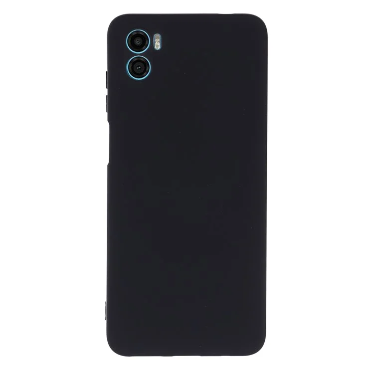 Pour Motorola Moto E22s 4G Étui en silicone liquide Étui de téléphone portable anti-rayures avec sangle - Noir