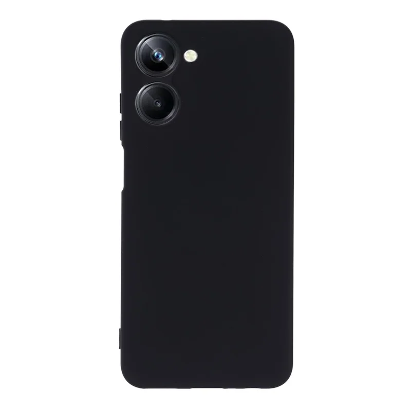 Etui do Realme 10 4G z precyzyjnymi wycięciami, płynny silikon, odporność na upadki, tylna pokrywa ze strapem – Czarny