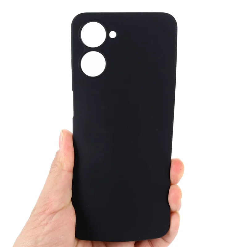Etui do Realme 10 4G z precyzyjnymi wycięciami, płynny silikon, odporność na upadki, tylna pokrywa ze strapem – Czarny