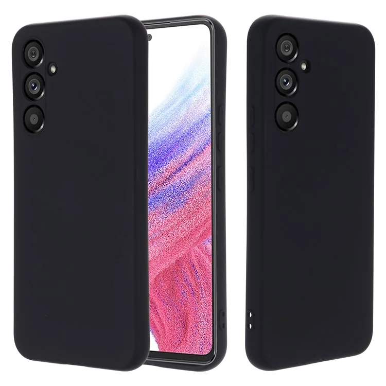 Per Samsung Galaxy A54 5G Anti-graffio Custodia in silicone liquido Custodia protettiva con cinghia - Nero