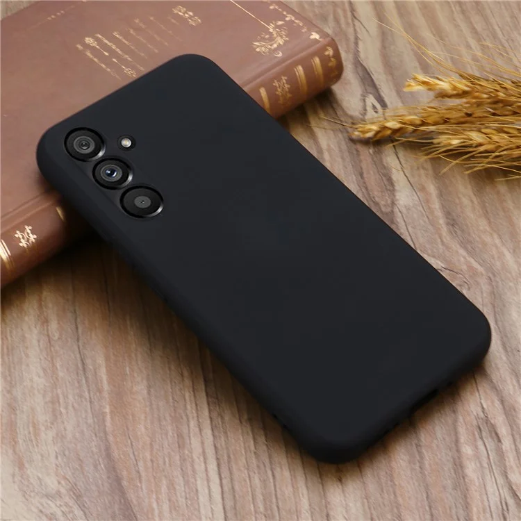 Per Samsung Galaxy A54 5G Anti-graffio Custodia in silicone liquido Custodia protettiva con cinghia - Nero