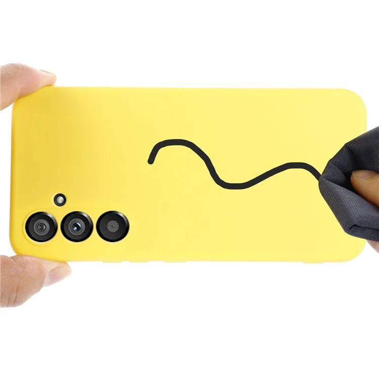 Pour Samsung Galaxy A54 5G Anti-rayures Étui Téléphone en Silicone Liquide Housse Protectrice avec Sangle - Jaune