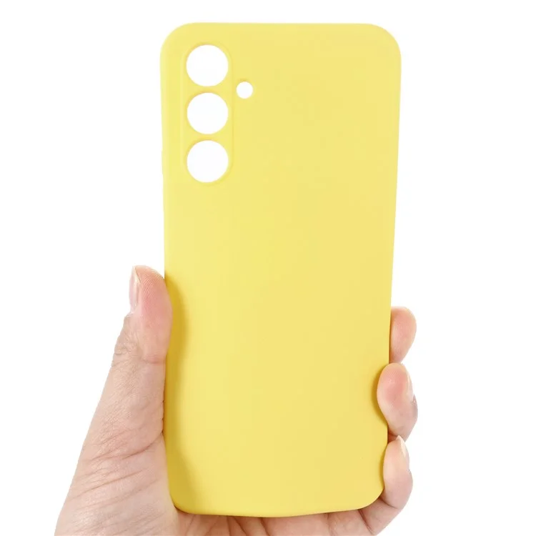 Pour Samsung Galaxy A54 5G Anti-rayures Étui Téléphone en Silicone Liquide Housse Protectrice avec Sangle - Jaune