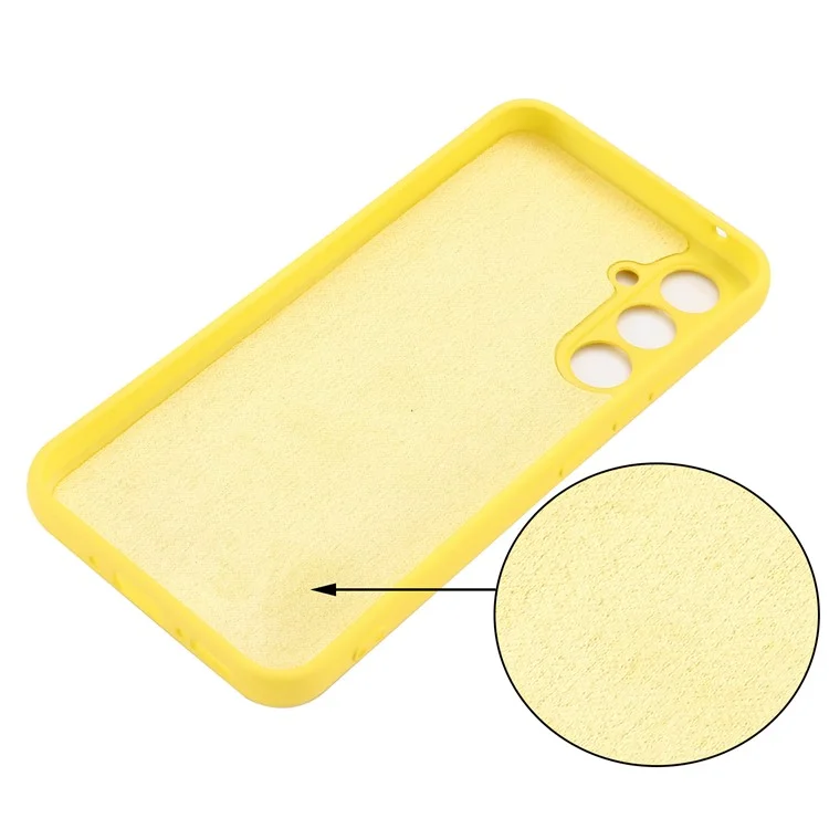 Pour Samsung Galaxy A54 5G Anti-rayures Étui Téléphone en Silicone Liquide Housse Protectrice avec Sangle - Jaune