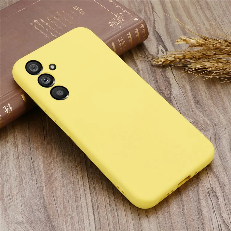 Pour Samsung Galaxy A54 5G Anti-rayures Étui Téléphone en Silicone Liquide Housse Protectrice avec Sangle - Jaune