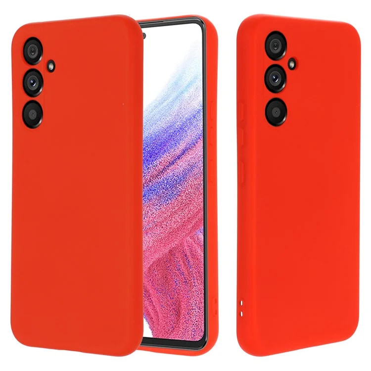 Pour Samsung Galaxy A54 5G Anti-rayure Étui de protection en Silicone liquide avec Dragonne - Rouge