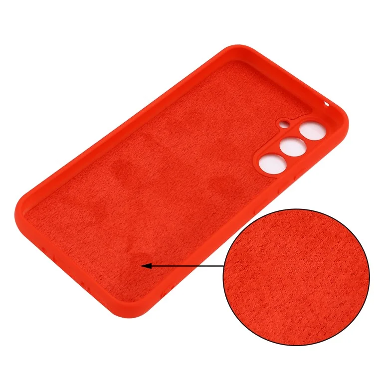 Pour Samsung Galaxy A54 5G Anti-rayure Étui de protection en Silicone liquide avec Dragonne - Rouge