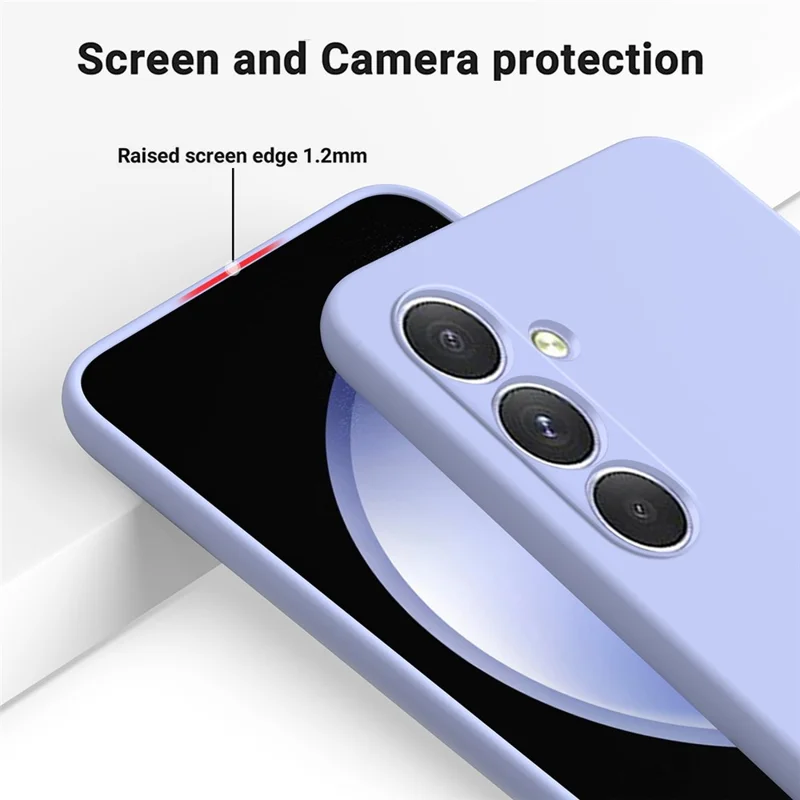 For Samsung Galaxy A54 5G Case Anti-scratch Liquid Silicone Protective Cover with Strap - Purple