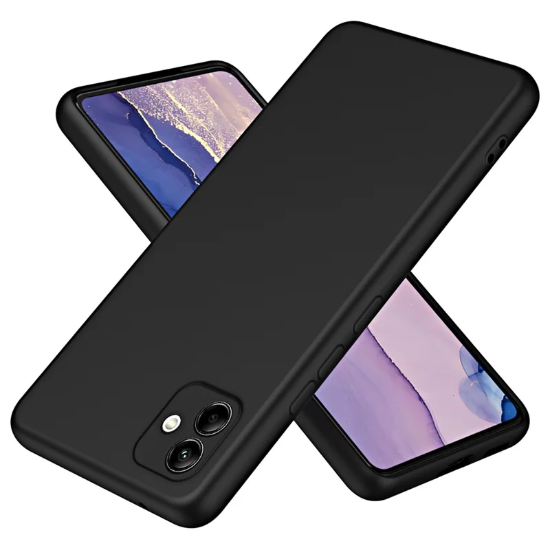 For Samsung Galaxy A04 4G (164.4 x 76.3 x 9.1 mm) Fiber Lining Rubberized TPU Anti-scratch Back Cover 2.2mm Thickness Phone Protective Case - Black
