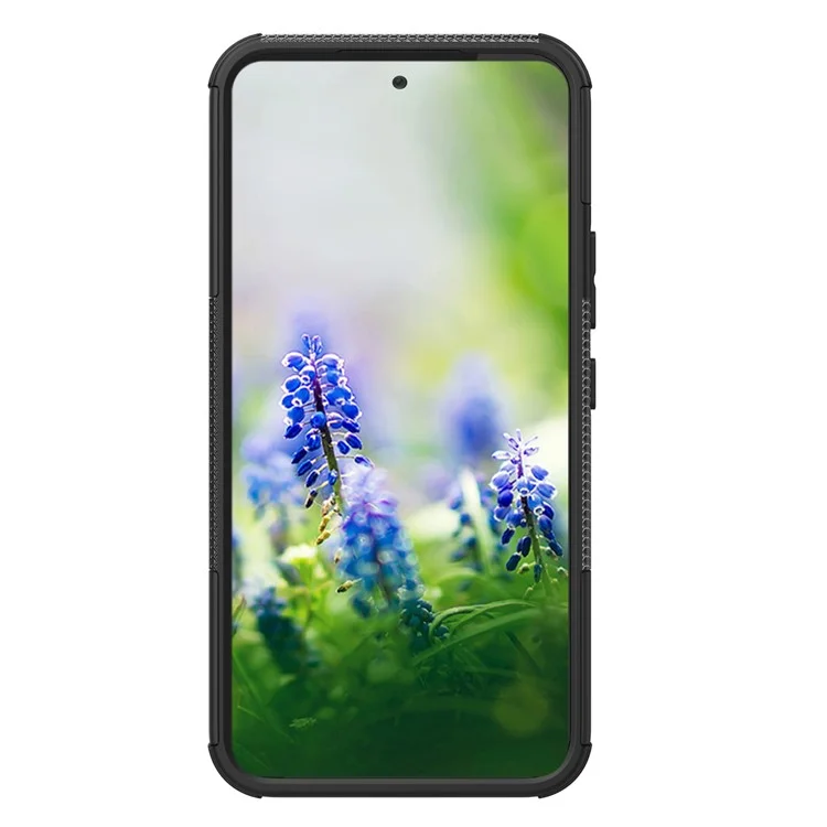 Étui de protection pour Samsung Galaxy A54 5G, texture de pneu Cool avec support, coque en TPU souple et PC dur anti-rayures - Noir