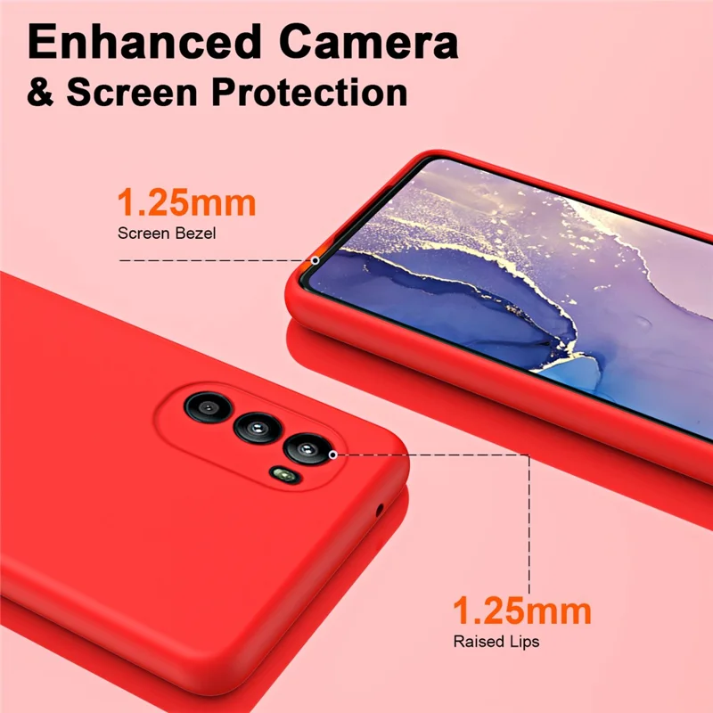 Para Motorola Moto G82 5G / G52 4G / Moto G71s 5G Funda de teléfono de 2,2 mm de grosor con revestimiento de fibra y respaldo suave de TPU - Púrpura