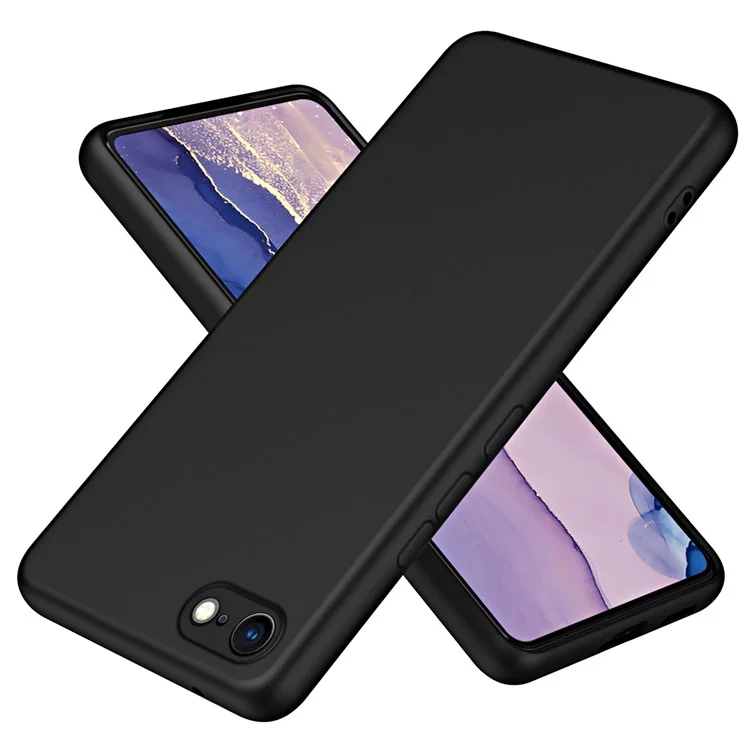 For iPhone 6 / 7 / 8 4.7 inch / SE (2020) / SE (2022) /  Rubberized 2.2mm Thickness Shockproof Phone Case Fiber Lining Cushion TPU Phone Cover - Black