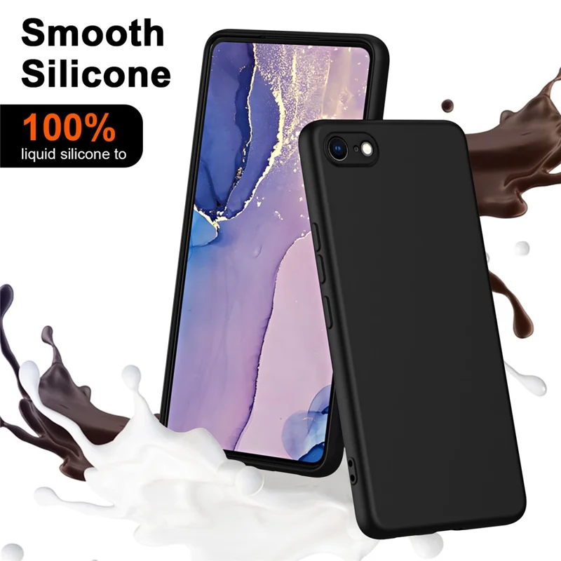 For iPhone 6 / 7 / 8 4.7 inch / SE (2020) / SE (2022) /  Rubberized 2.2mm Thickness Shockproof Phone Case Fiber Lining Cushion TPU Phone Cover - Sapphire