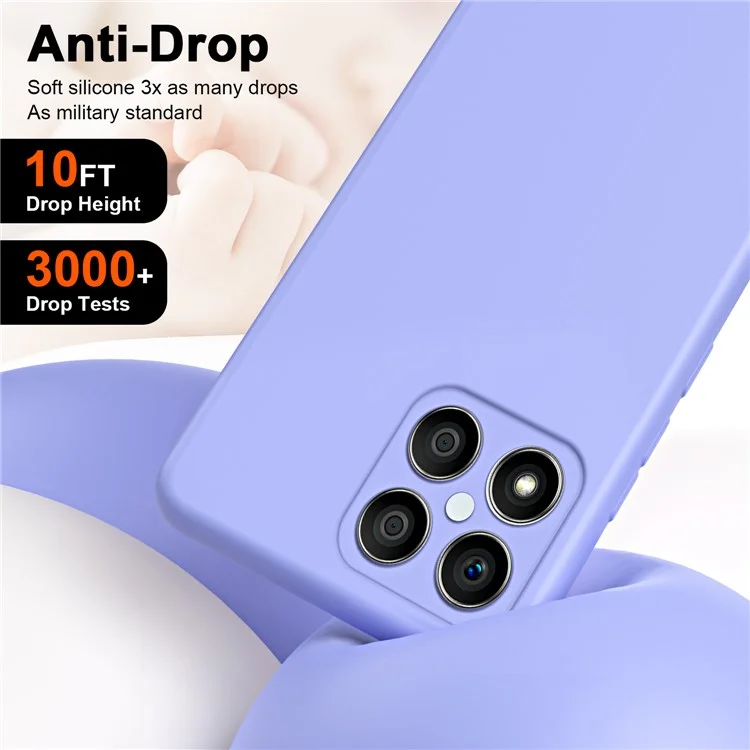 For Honor X8 4G / X30i Custodia protettiva in TPU morbido da 2,2 mm di spessore, con fodera in fibra antiurto - Viola