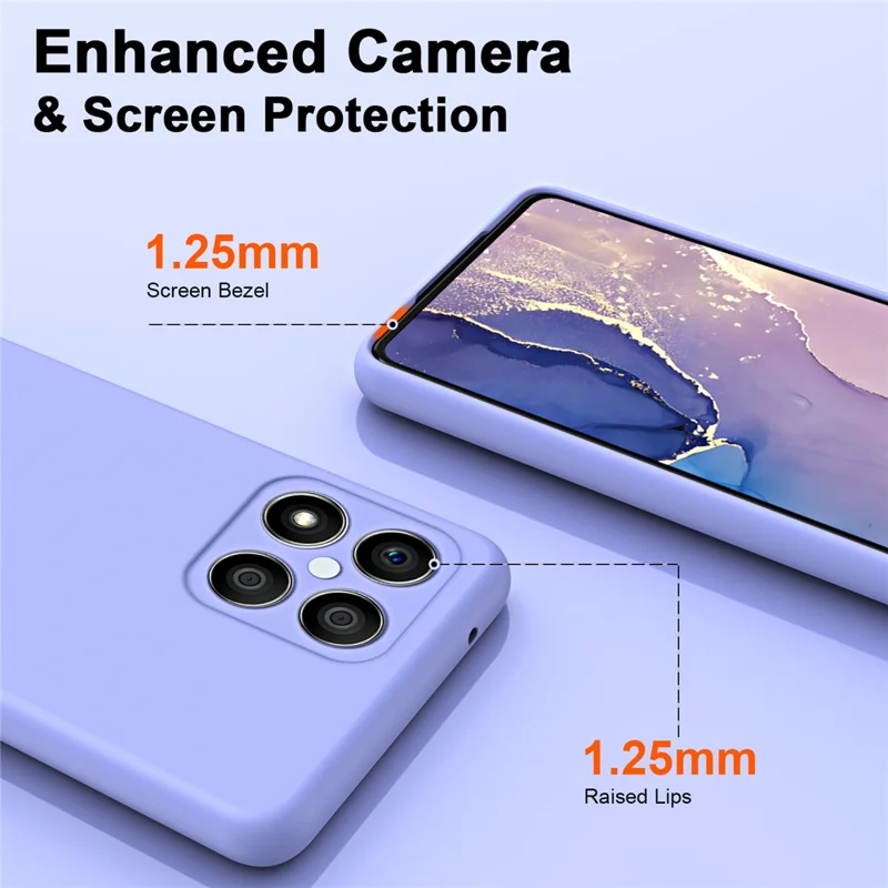 For Honor X8 4G / X30i 2.2mm Thickness Shockproof Cover Fiber Lining Rubberized Soft TPU Anti-scratch Phone Case - Black