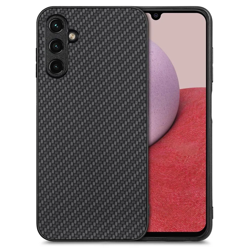 Custodia di Telefono Anti-scratch Per Samsung Galaxy A14 5G, Textura in Fibra di Carbonio PU Copertina di Telefono Antide-fall - Nero