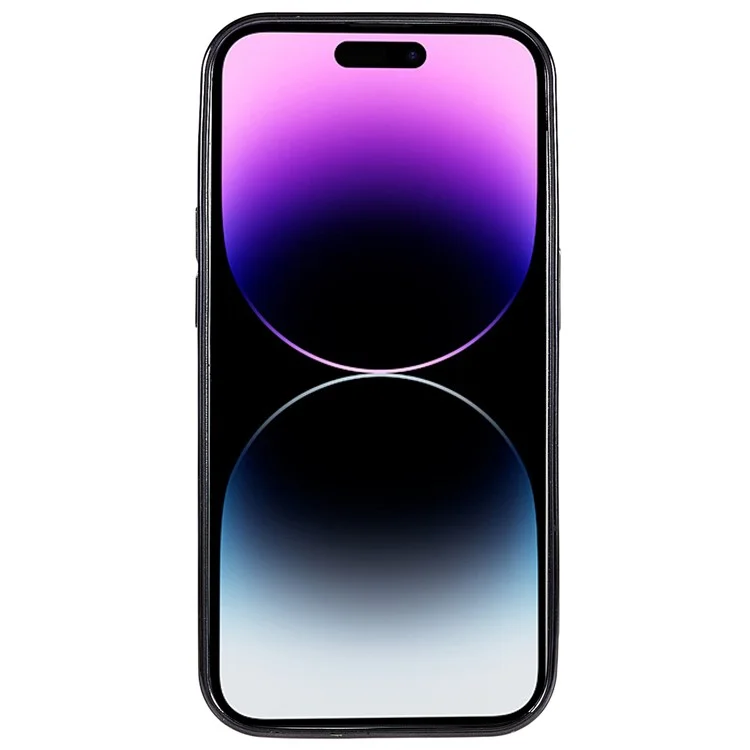 For iPhone 14 Pro Max Electroplating Edges Transparent Phone Case CD Texture Ring Logo Hole Design Soft TPU Shockproof Cover with Built-in Camera Lens Protector - Black