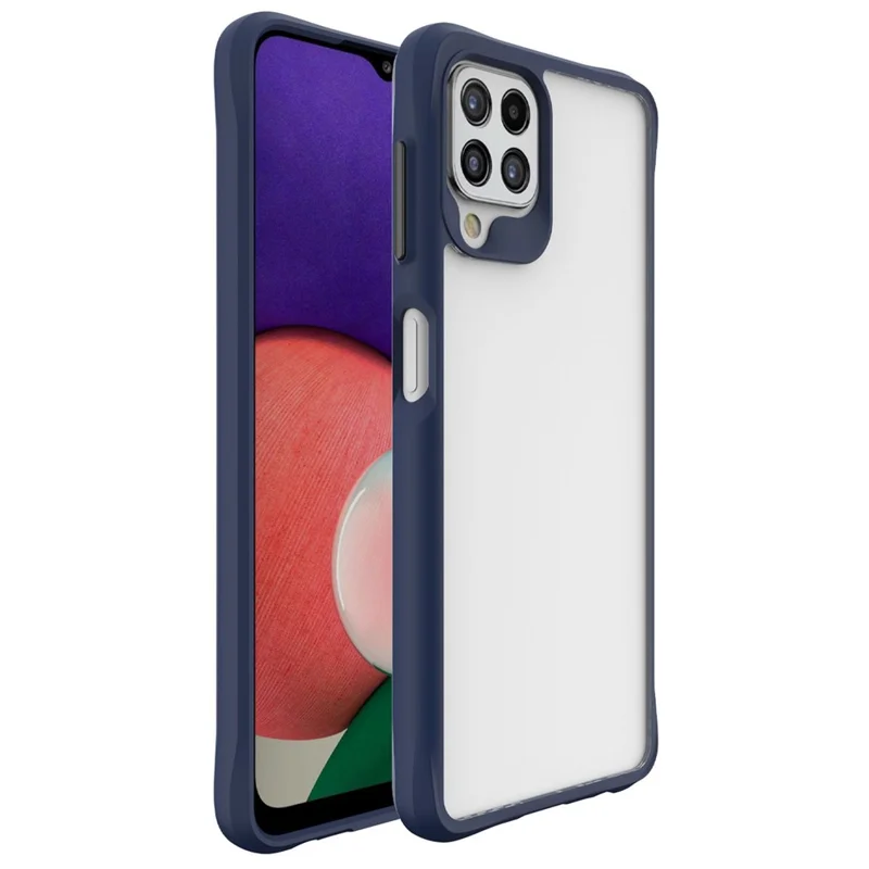 Combat X Mode pour Samsung Galaxy A42 5G Coque Transparente Anti-traces Soft TPU Dur PC Étui de Protection Antichoc - Bleu