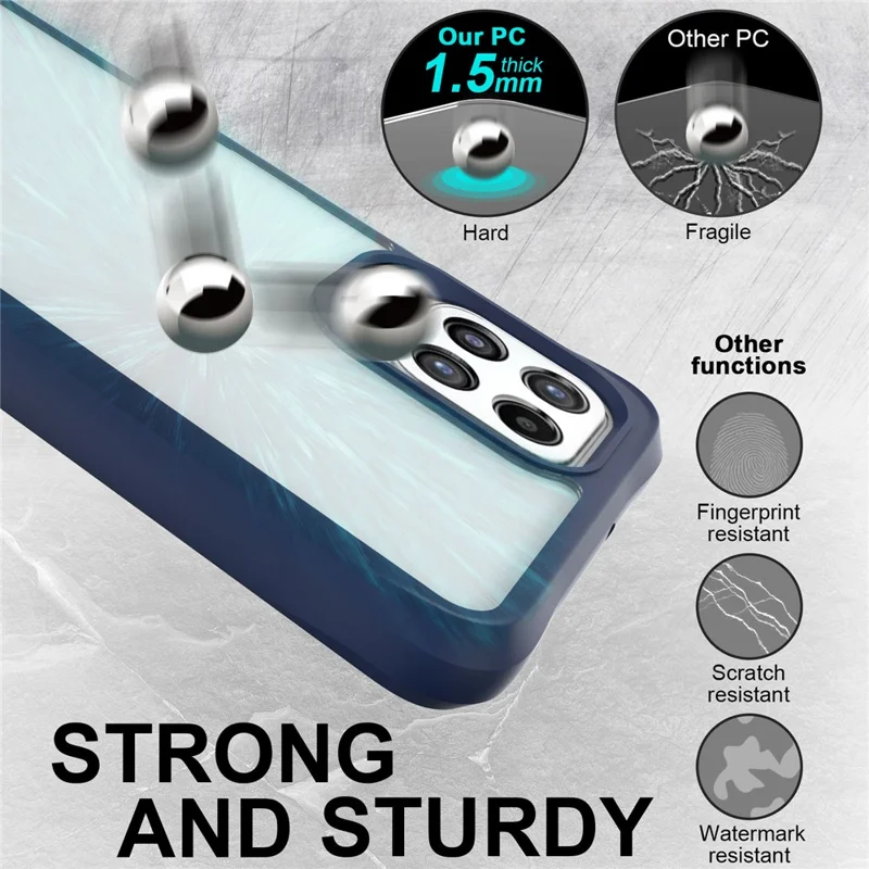Combat X Mode pour Samsung Galaxy A42 5G Coque Transparente Anti-traces Soft TPU Dur PC Étui de Protection Antichoc - Bleu