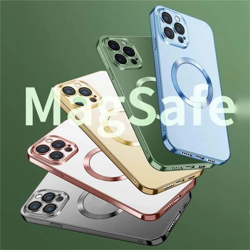 YOOBAO Mobile Phone Case for iPhone 14 Pro, Compatible with MagSafe Camera Protection Frame Shockproof Clear Silicone Phone Cover - Baby Blue