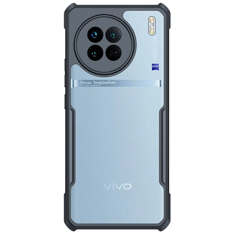 XUNDD Pour vivo X90 5G Coque de téléphone portable Couverture arrière Résistant aux rayures Acrylique+TPU Coque de protection - Noir
