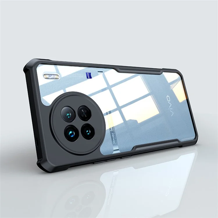 XUNDD Pour vivo X90 5G Coque de téléphone portable Couverture arrière Résistant aux rayures Acrylique+TPU Coque de protection - Noir