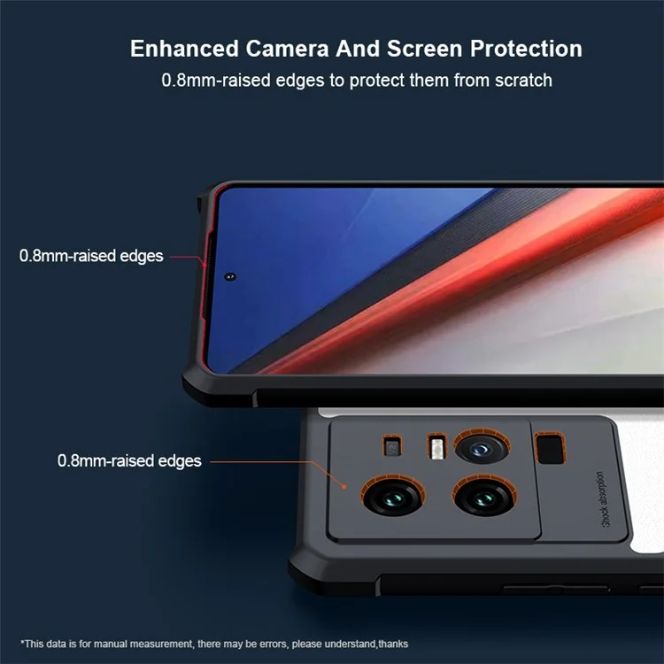 XUNDD Per vivo iQOO 11 Pro 5G Cover Posteriore per Telefono Antiurto Custodia Telefono in Acrilico+TPU Guscio Protettivo - Nero