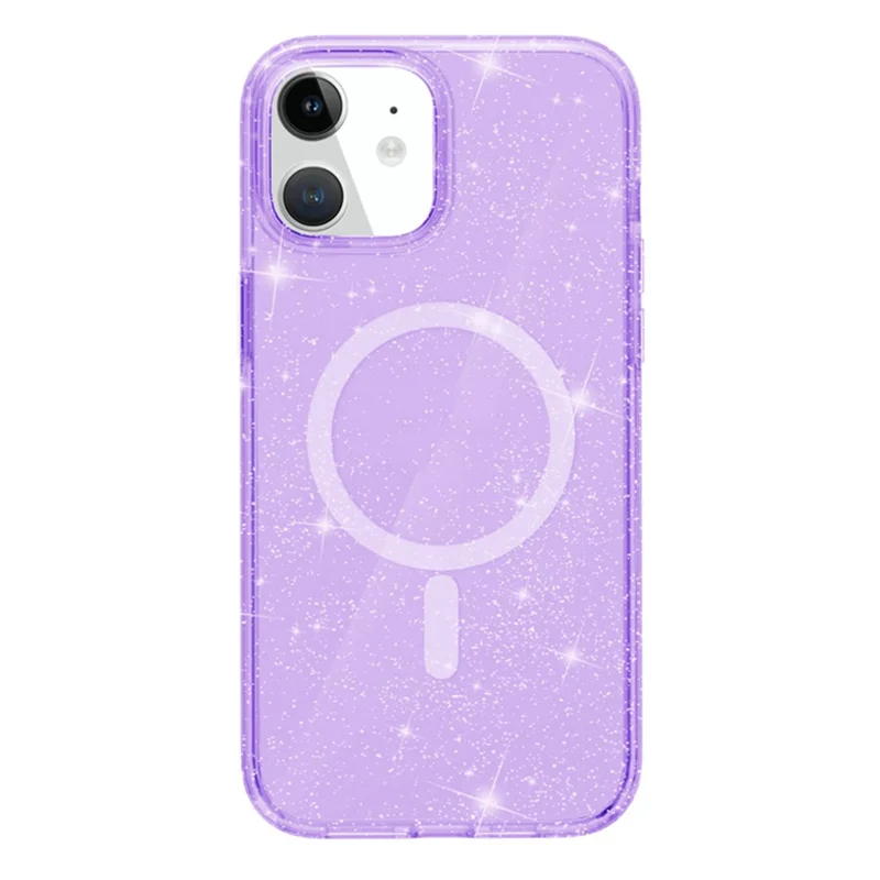 For iPhone 12 Pro / 12 Case Compatible with MagSafe Glitter Powder PC + TPU Phone Cover - Purple