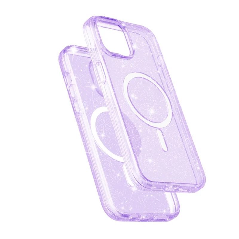 For iPhone 12 Pro / 12 Case Compatible with MagSafe Glitter Powder PC + TPU Phone Cover - Purple