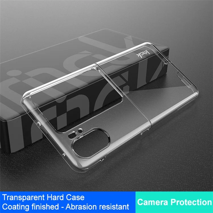 IMAK Air II Pro Anti-Scratch PC Funda para Teléfono Móvil para Oppo Find N2 Flip 5G, Diseño de Dos Piezas Transparente Funda de Teléfono Celular